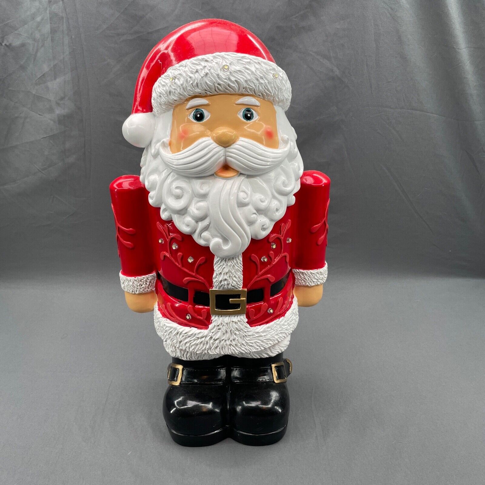 18.5” LED Resin Light Up Santa Claus Statue 2 Light Modes Made in Cambodia