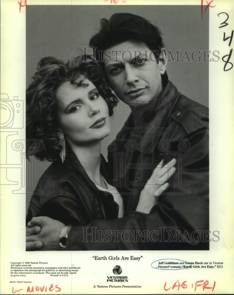 1989 Press Photo Jeff Goldblum and Geena Davis star in \