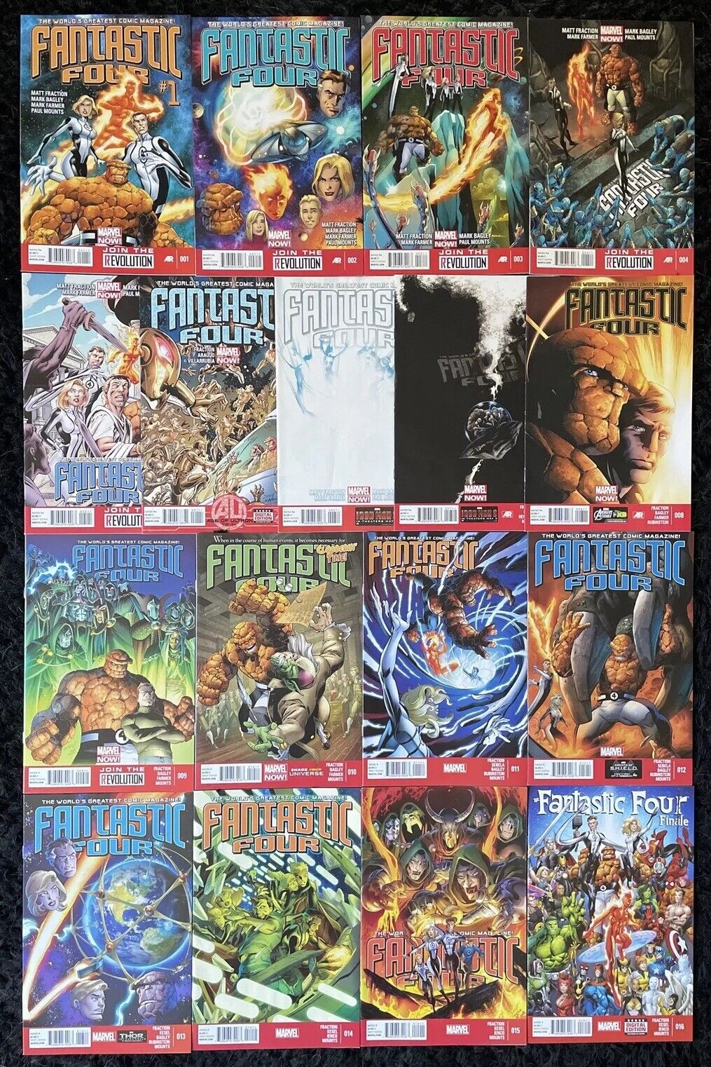 Fantastic Four #1-16 + 5 AU COMPLETE SET - Marvel Comics 2012 - Fraction Bagley