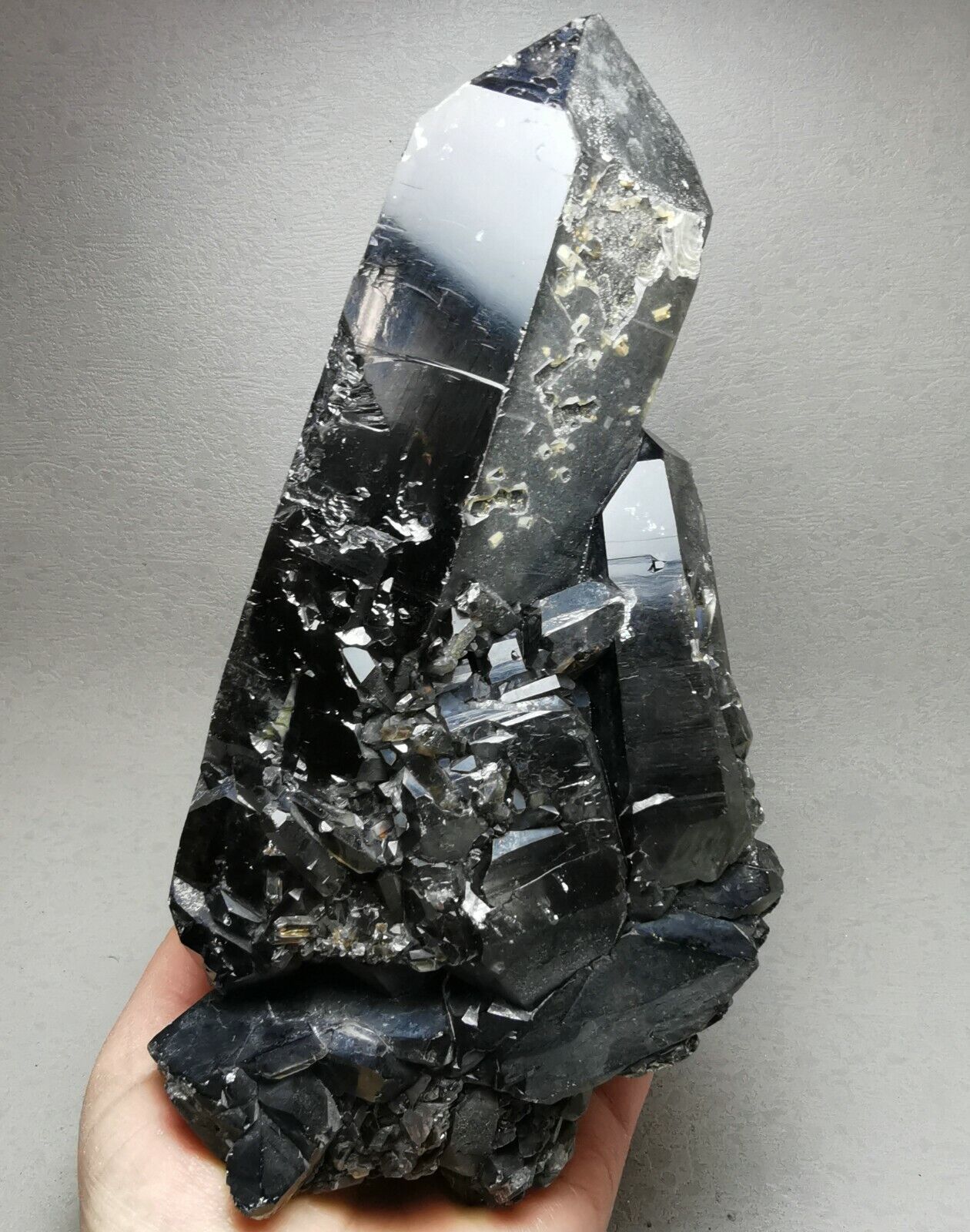 2530g Rare Natural Black QUARTZ Crystal Cluster Mineral Specimen