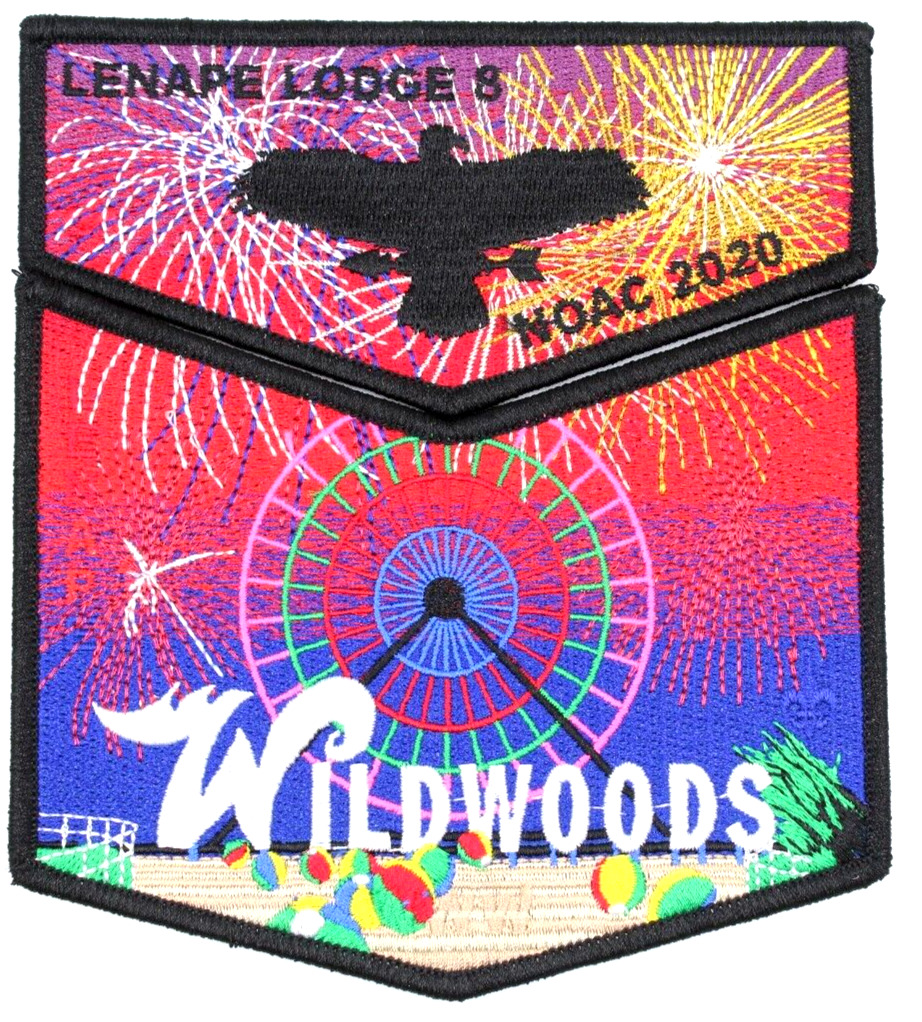 2020 NOAC Wildwoods Lenape Lodge 8 Flap Set Garden State Council Patches NJ