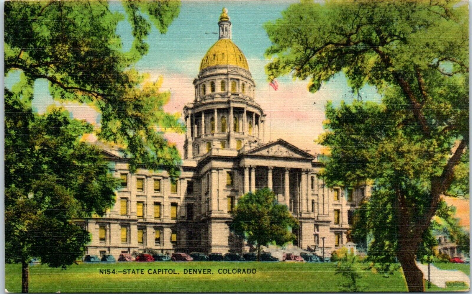 1942 Linen Postcard Denver CO Colorado State Capitol