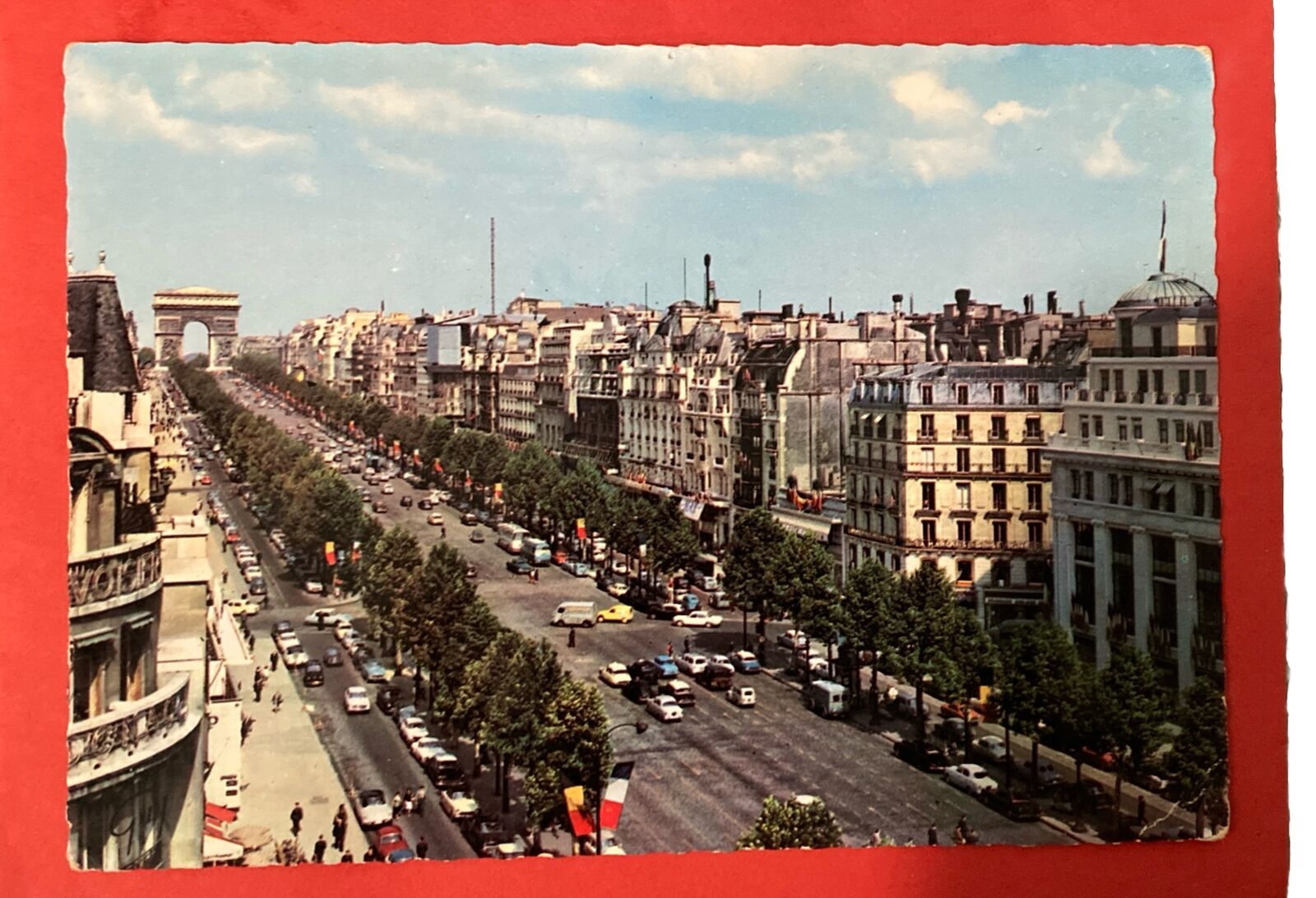 Vintage France Champs-Élysées Paris Arc de Triumph Unposted Scallop Edge Card