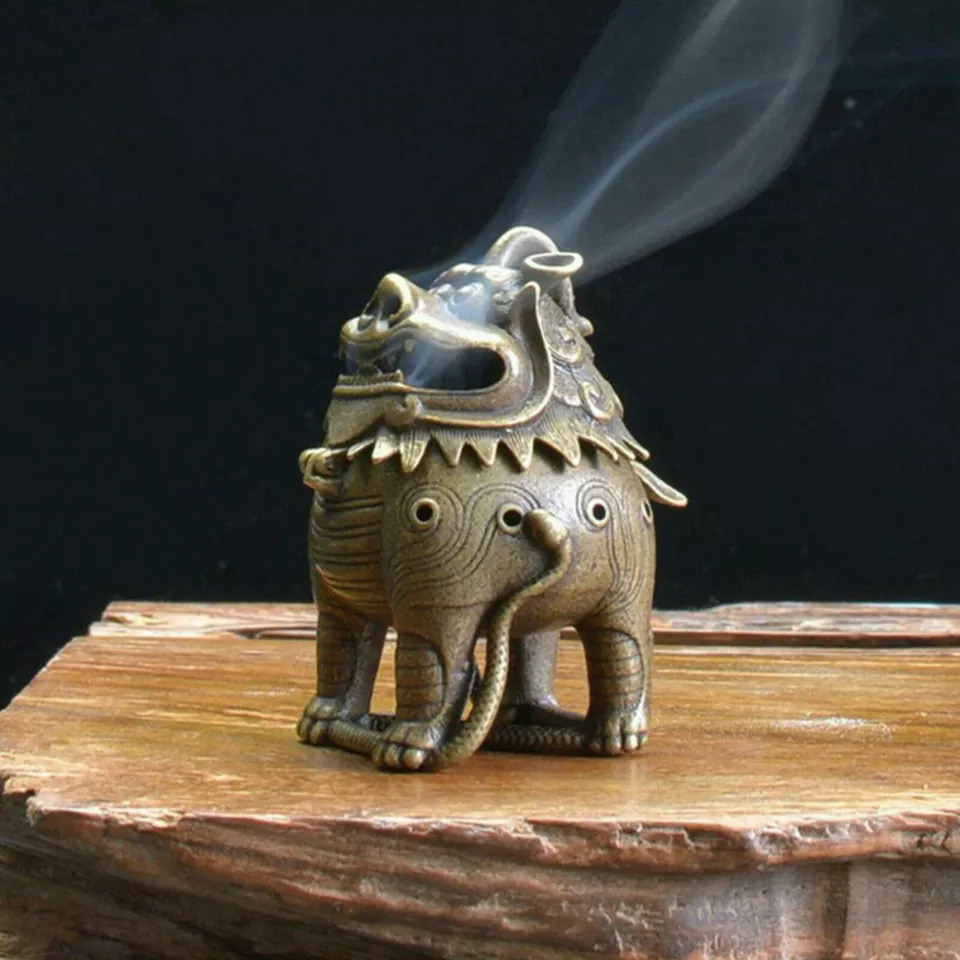 Vintage Chinese Small Incense Burner Bronze/Brass Candle Burner holder
