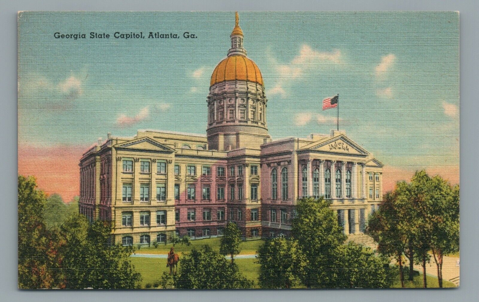 Georgia State Capitol, Atlanta GA Georgia Vintage Linen Postcard