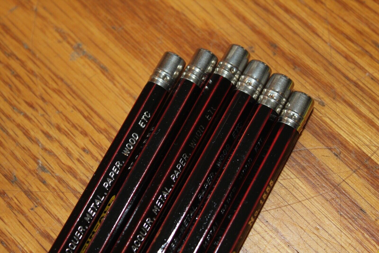 6 Vintage Pencil Yellow KOH-IN-ALL Koh-I-Noor No 1555 Writes on Glass Plastic