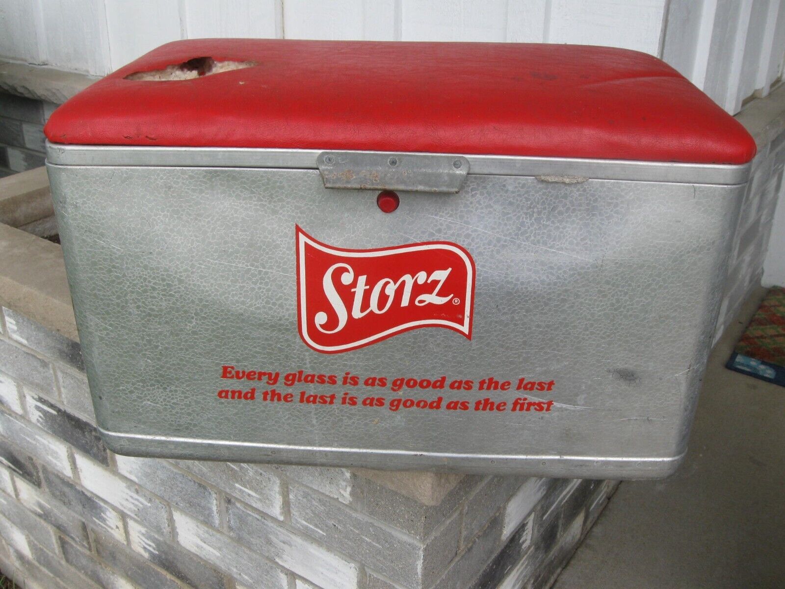 Vintage Storz Beer Metal Picnic Cooler Ice Chest