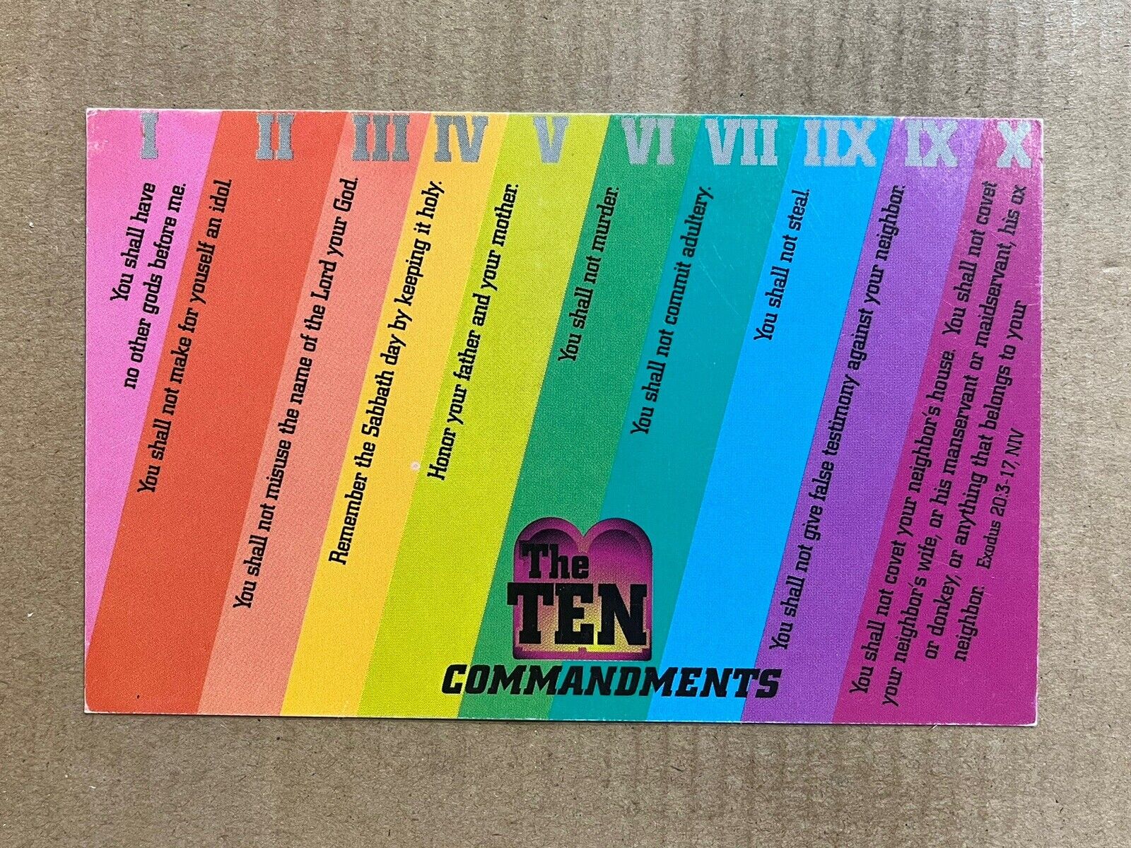 Postcard The Ten Commandments Bible Religious Vintage PC
