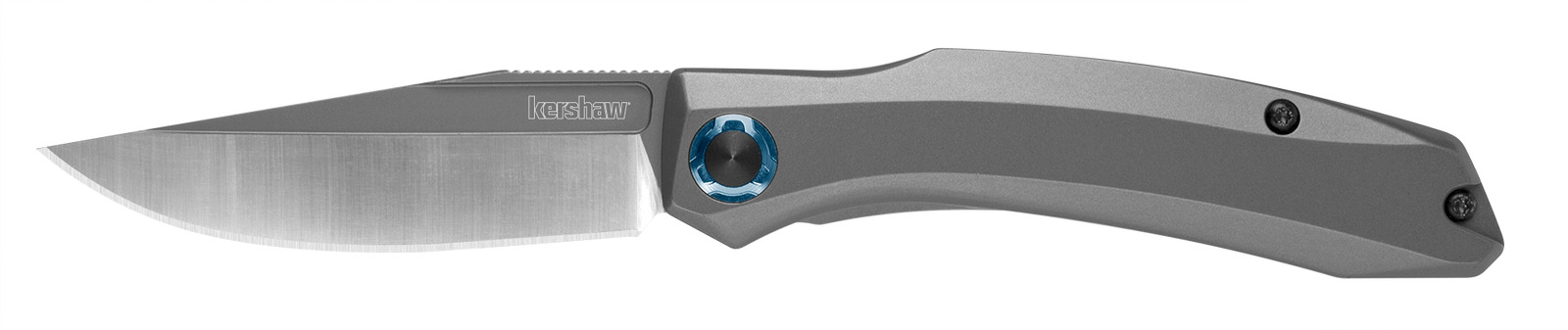 Kershaw Knives Highball Frame Lock Gray Steel with Blue Accent D2 7010