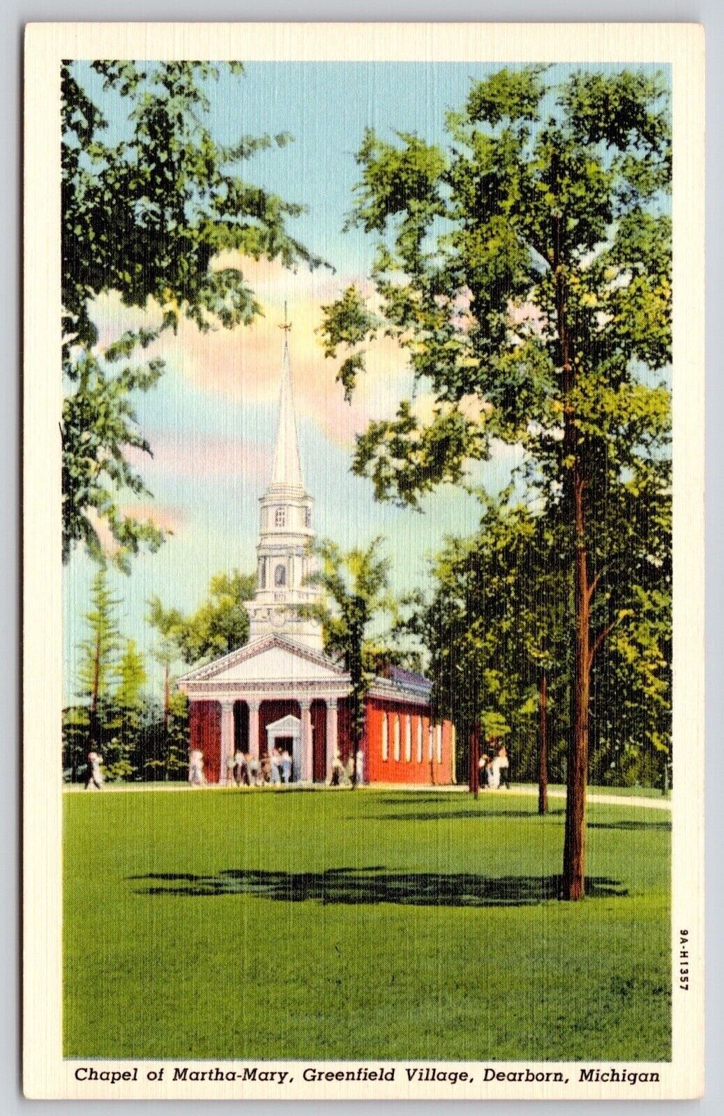 Chapel Martha May Greenfield Village Dearborn Michigan Cathedral Linen Postcard