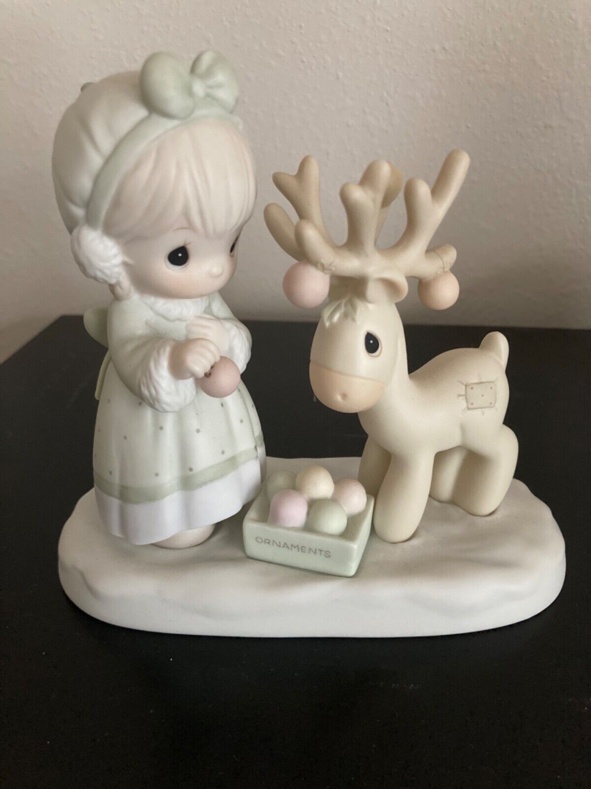 Vintage 1989 Enesco Precious Moments Christmas Deer Figurine by Samuel Butcher