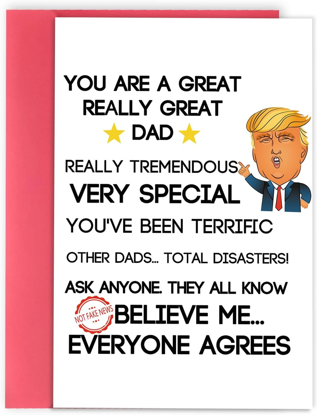 Funny Donald Trump Fathers Day Card, Gifts for Dad Husband, Birthday for Him, Fa