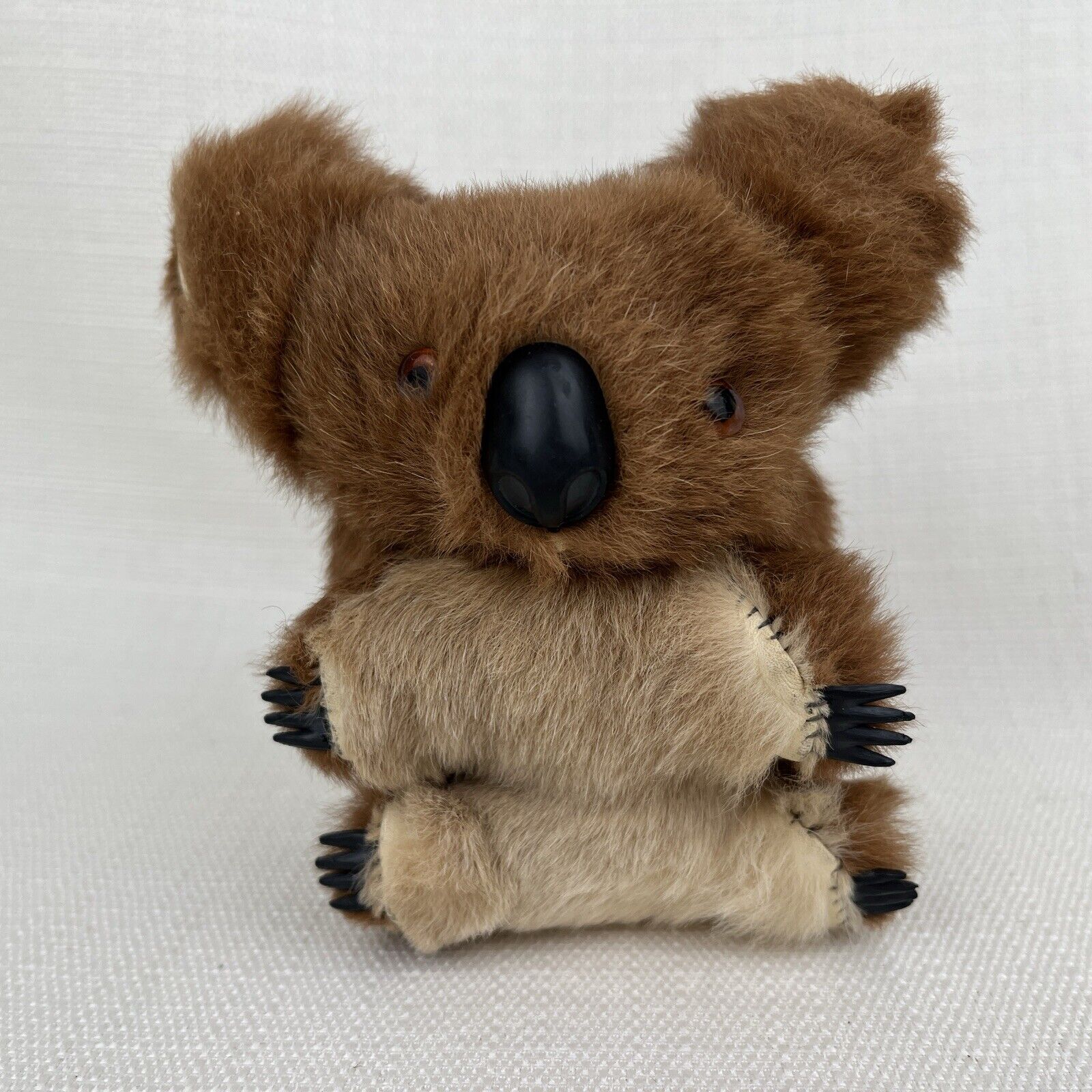 Vintage Collectible Koala Bear Plush w/ Real Kangaroo Fur Australian Animal EUC
