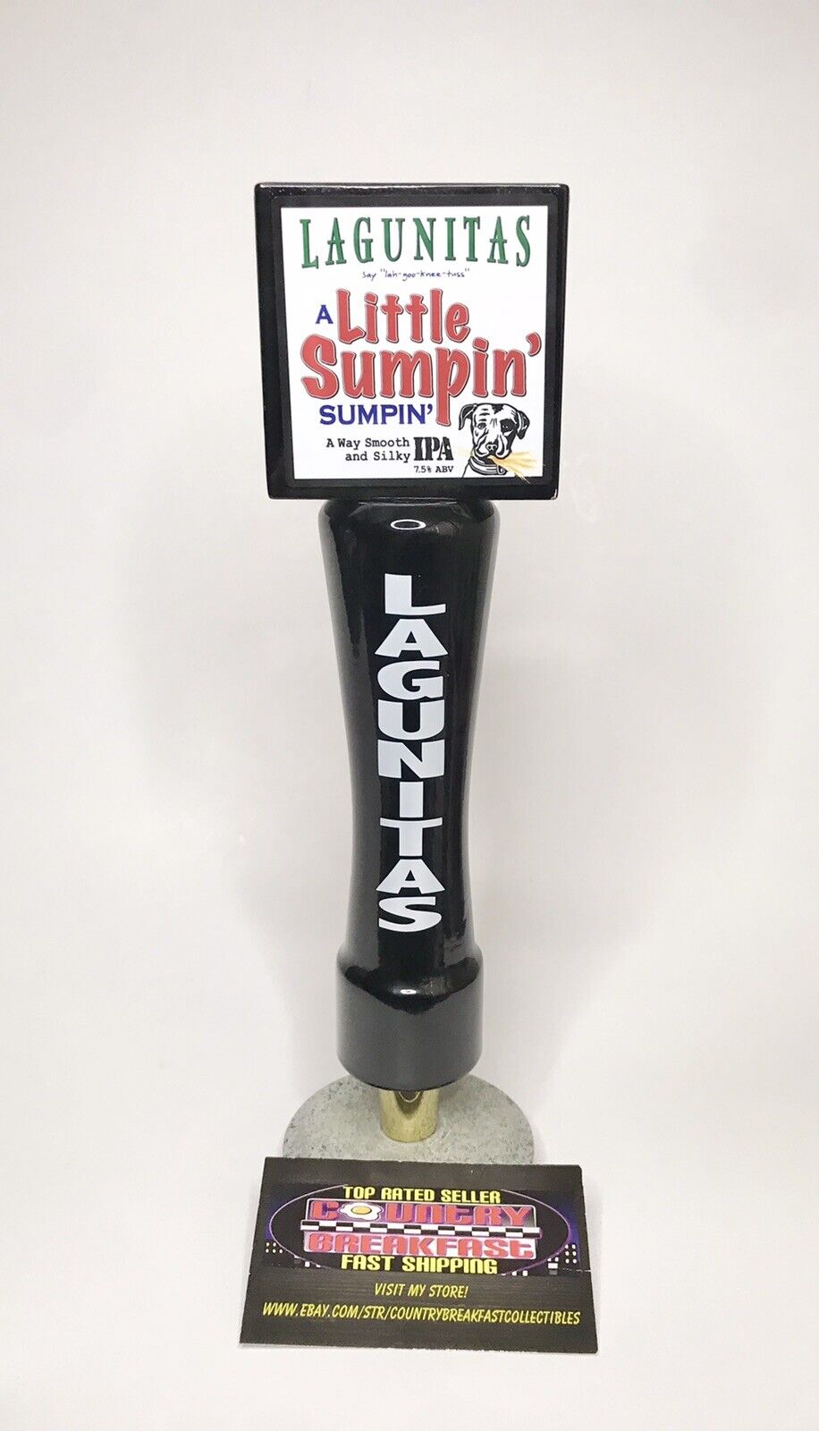 Lagunitas A Little Sumpin’ Sumpin’ IPA Black Logo Beer Tap Handle 10” Tall - New