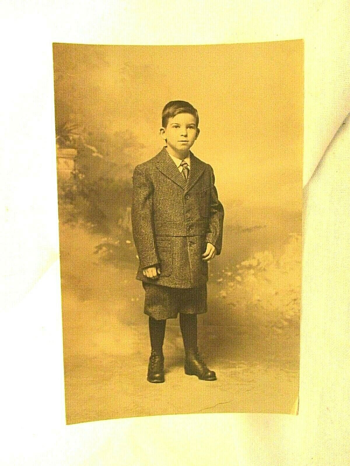 RPPC Real Photo Italian Postcard Young Man Boy Wearing Suit With Short Pants