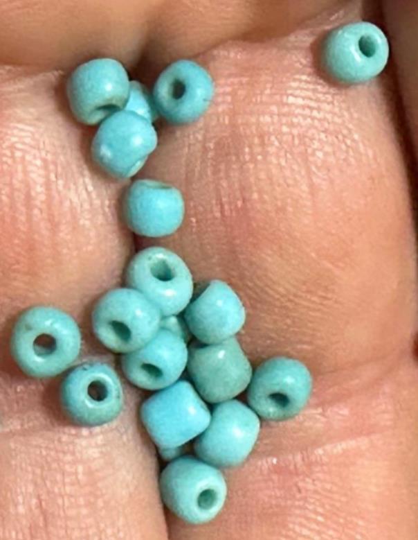 (10) Original Navajo Indian Turquoise Trade Beads Small Beads Fur Trade 1800's