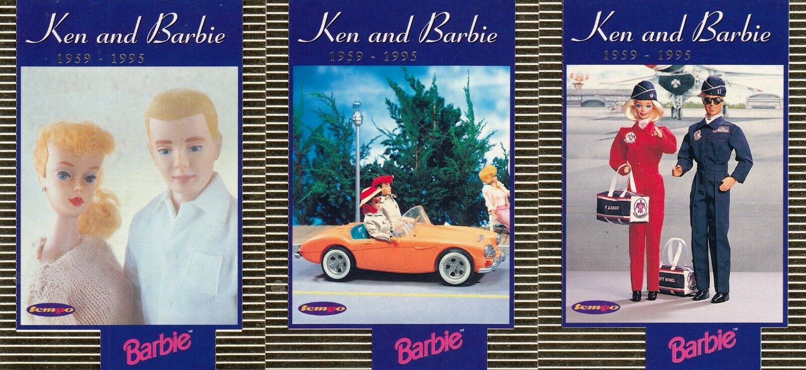 BARBIE 1996 TEMPO COMPLETE KEN AND BARBIE INSERT CHASE CARD SET KB1 TO KB3