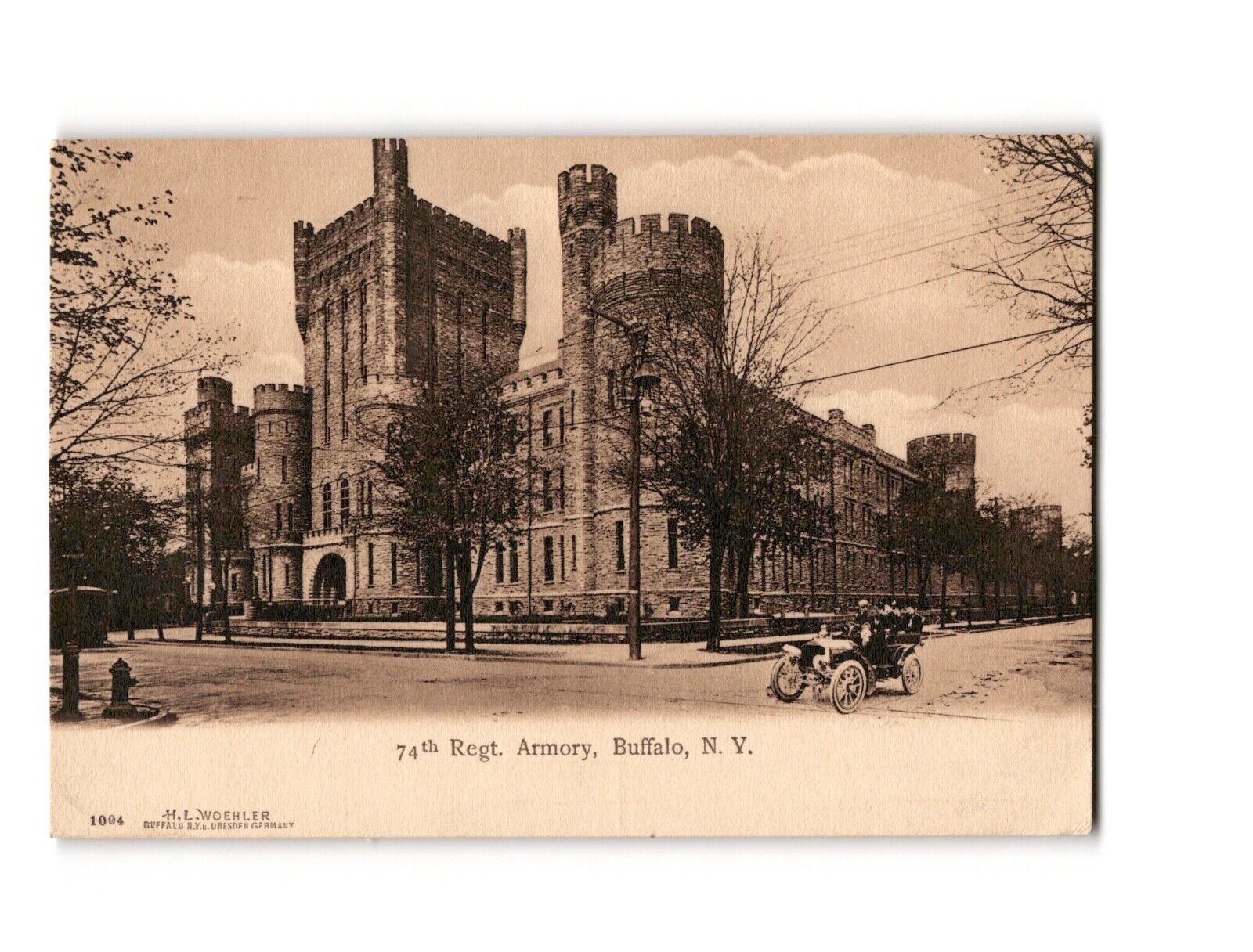 1908 Vintage Postcard 74th Regt. Armory, Buffalo, NY