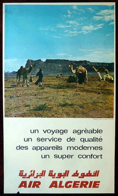 Original Poster Algeria Air Algerie Ahaggar Hoggar Sahara Camel Africa Travel