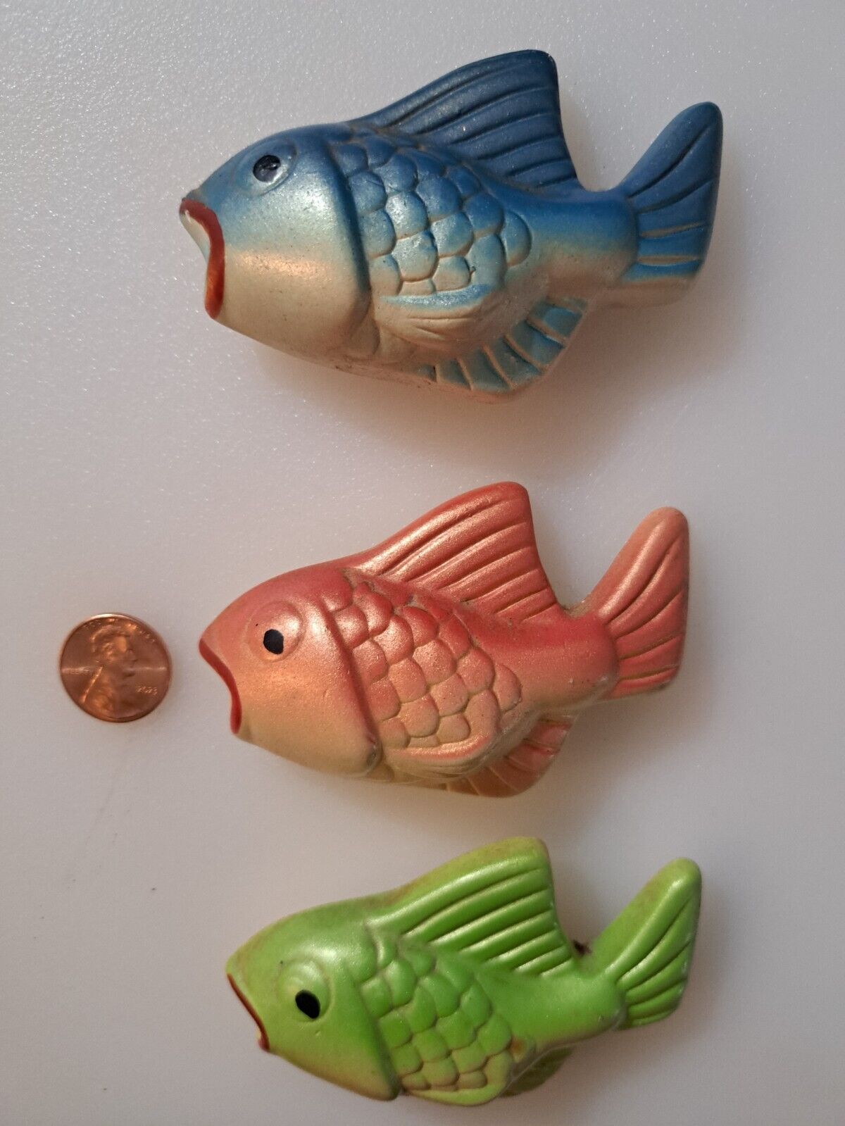 Vintage, Retro, Kitschy, Chalkware, Fish, Airbrushed, Hand painted, Wall plaque 