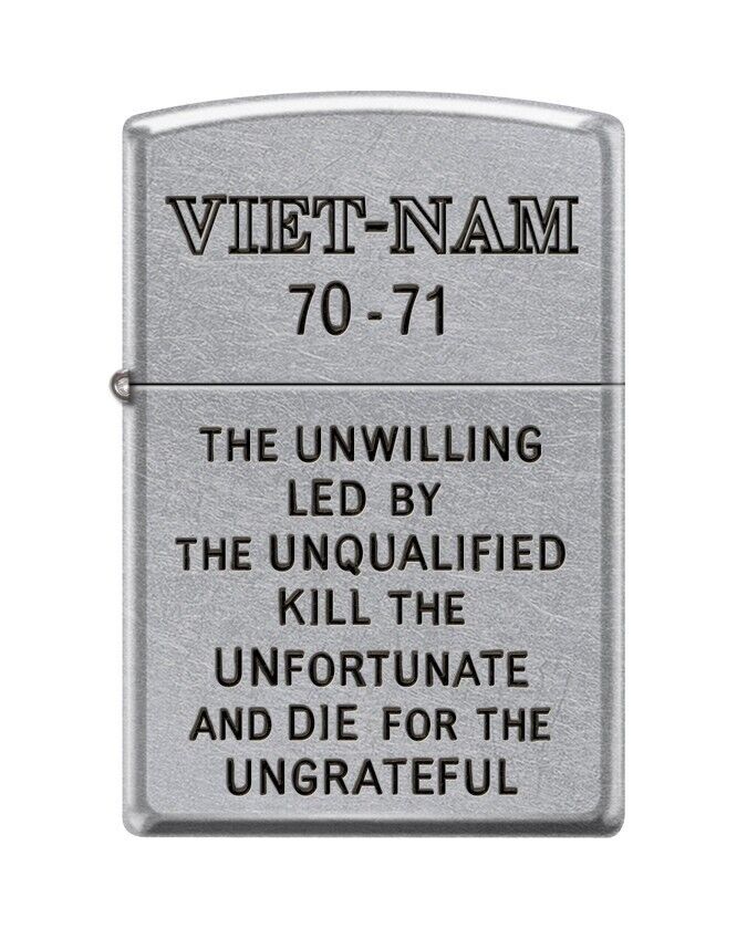 Zippo 0686, Vietnam 70-71, Unwilling-Unqualified-Ungrateful, Chrome Lighter