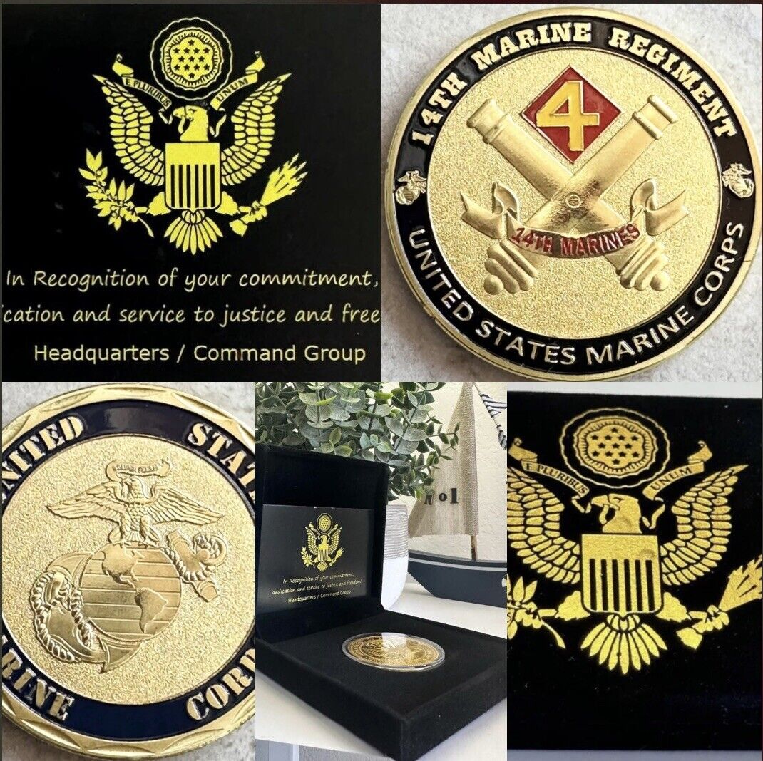 US MARINE CORPS - 14th MARINE REGIMENT Challenge Coin USA