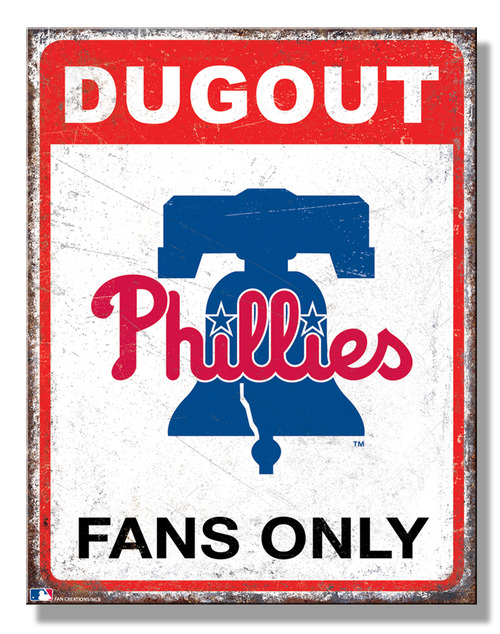 Philadelphia Phillies Fans Only Tin Metal Sign Man Cave Garage Bar Decor 12.5x16