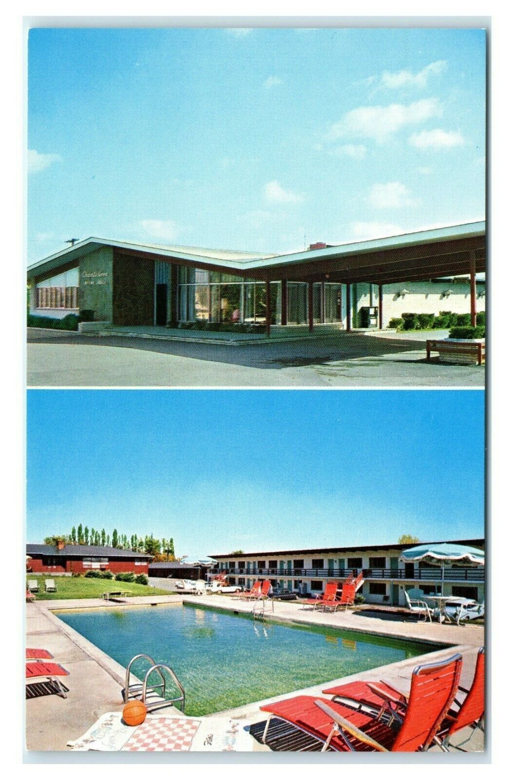 Postcard Chanticleer Motor Lodge, Geneva NY split view I2