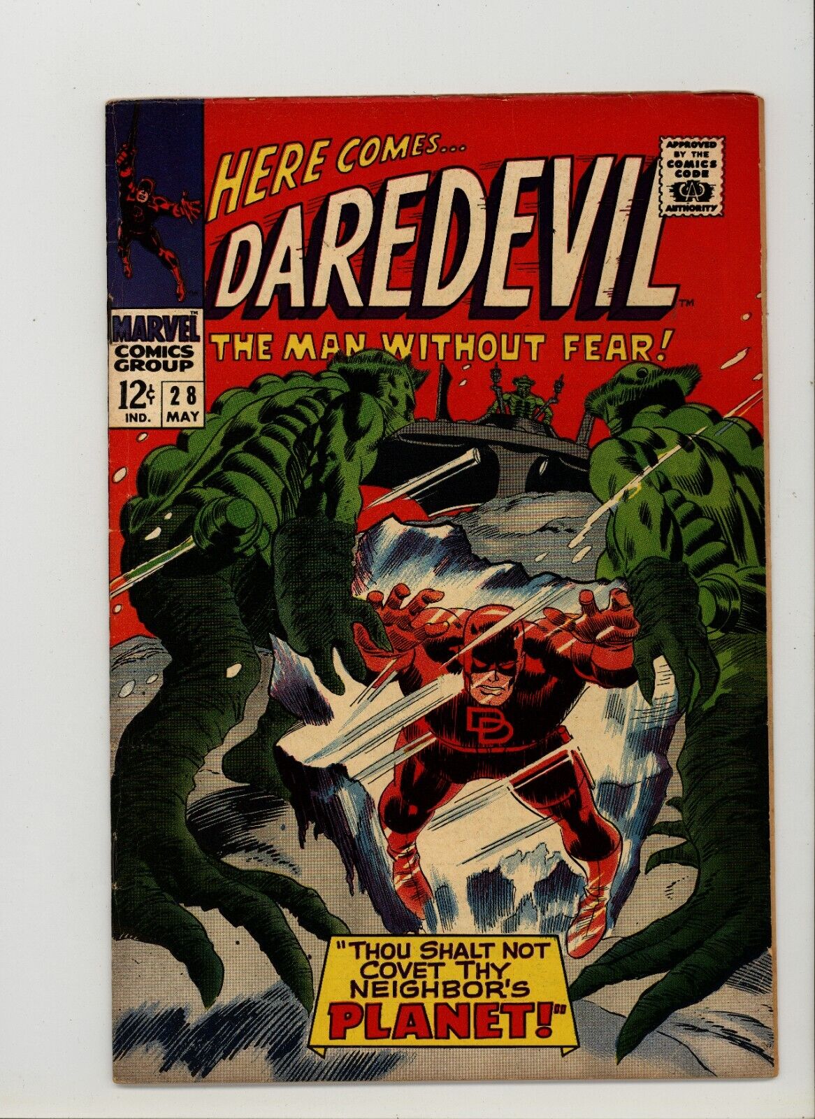 Daredevil 28 F+ Fine+ 1st Appearance Queega 1967