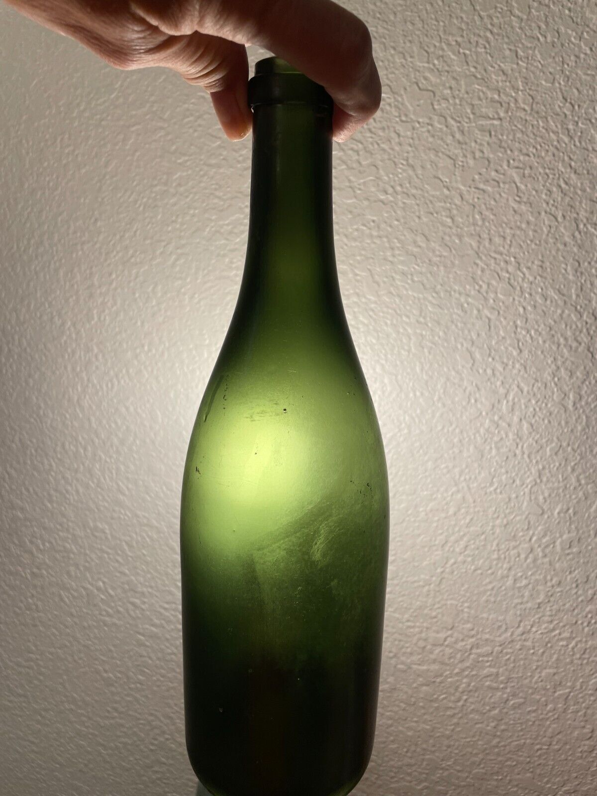 Beautiful Olive Green Antique Hand-Blown Bottle