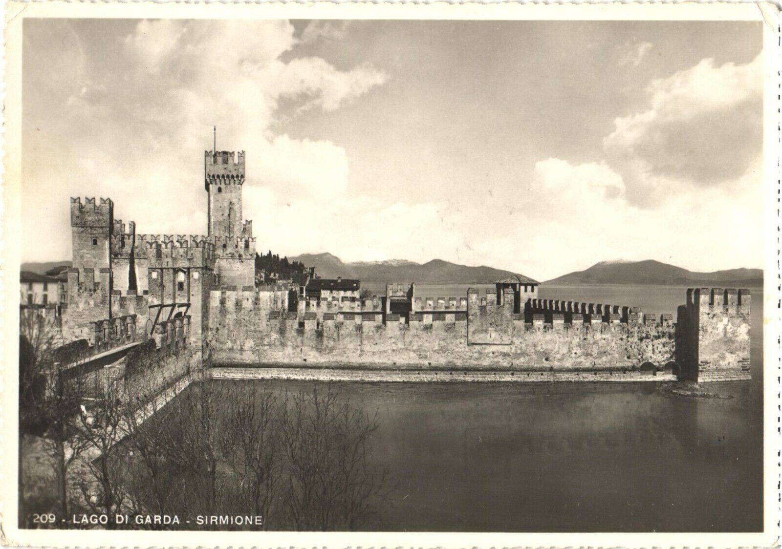 View of Scaligero Castle At Sirmione, Lake Garda, Italy Postcard