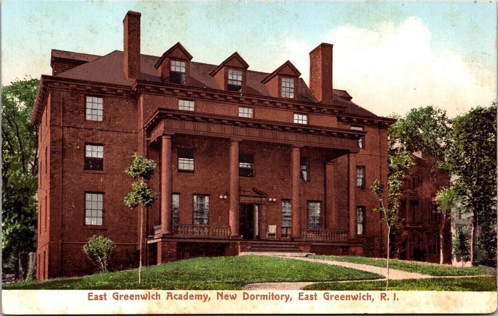 East Greenwich Academy New Dormitory East Greenwich Rhode Island UDB Postcard