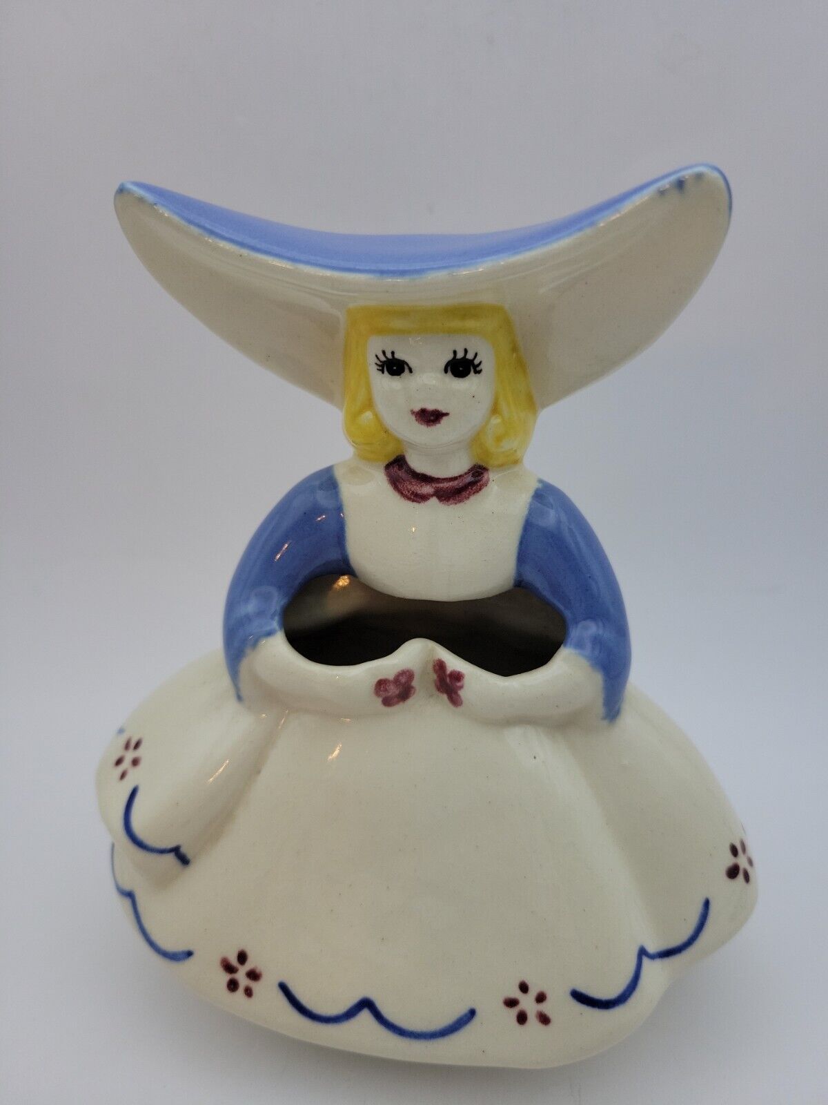 Vintage Goldammer Ceramics Girl In Big Hat Planter