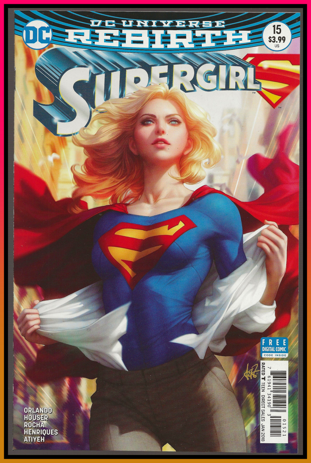 SUPERGIRL #15 (2018) ARTGERM VARIANT DC COMICS 9.4 NM