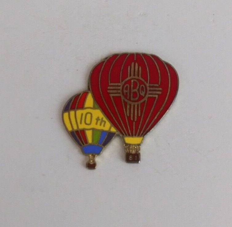 Vintage ABQ 10th Anniversary Colorful Hot Air Balloons Lapel Hat Pin