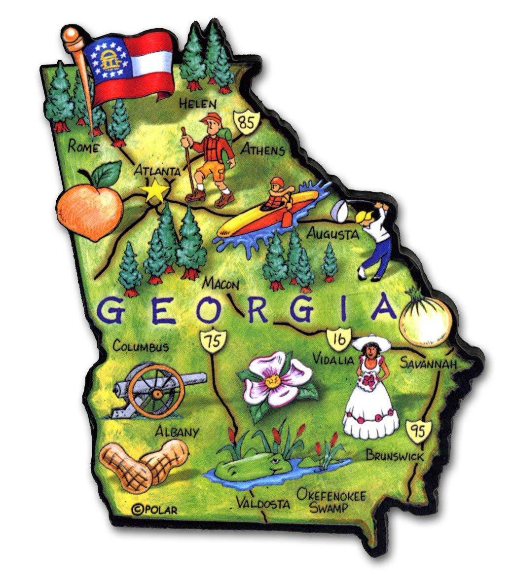 Georgia The Peachtree State Artwood Jumbo Fridge Magnet