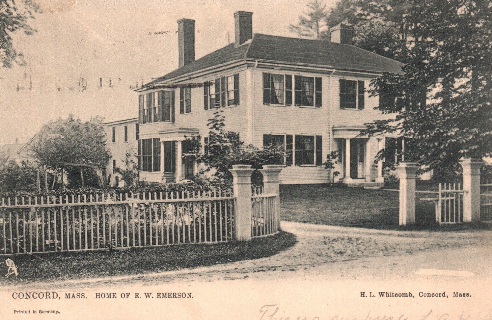 Postcard MA Concord Ralph Waldo Emerson Home Posted 1906 Tuck Vintage PC J938