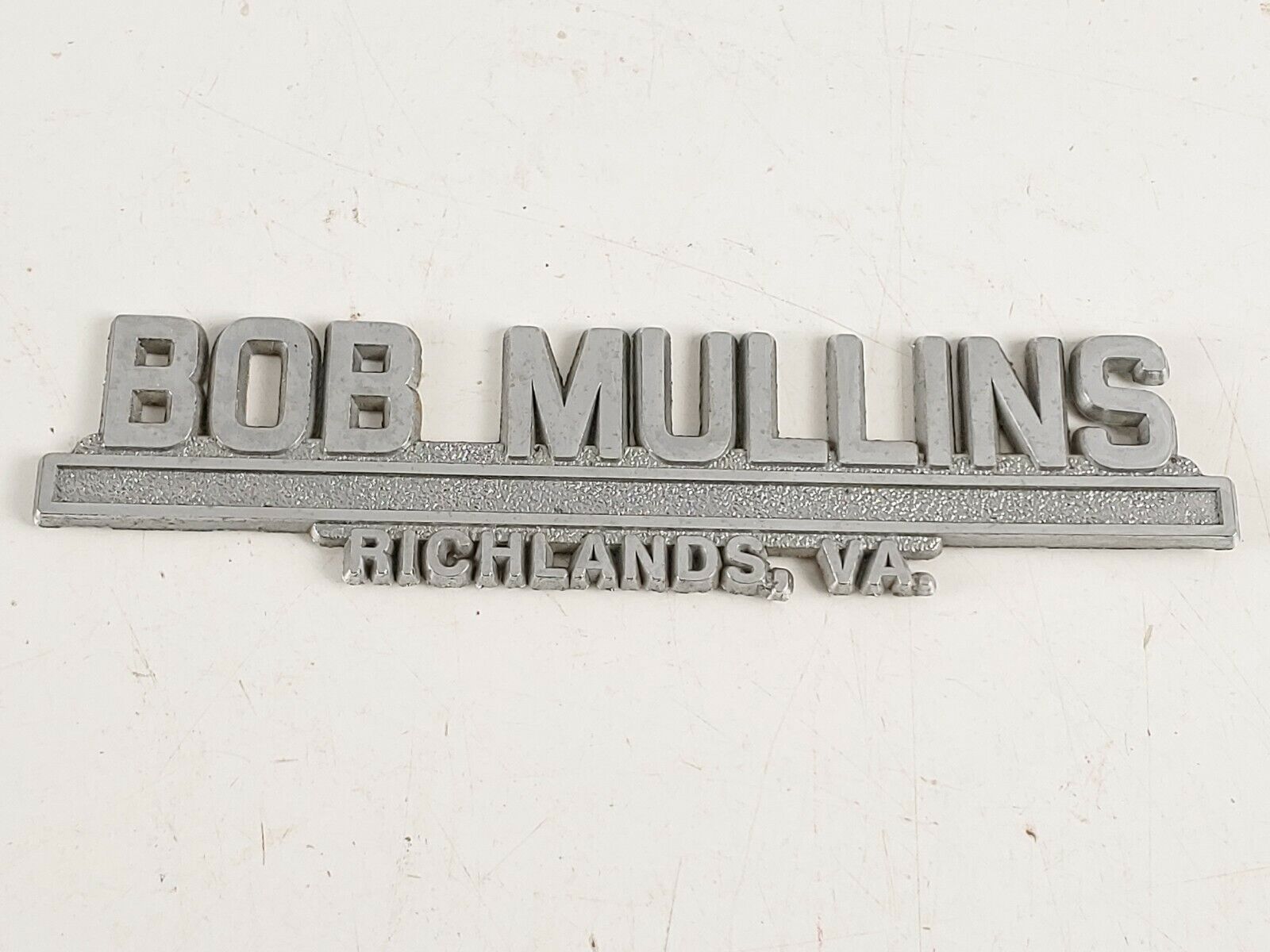 Bob Mullins Richlands VA Virginia Metal Car Dealer Emblem Badge