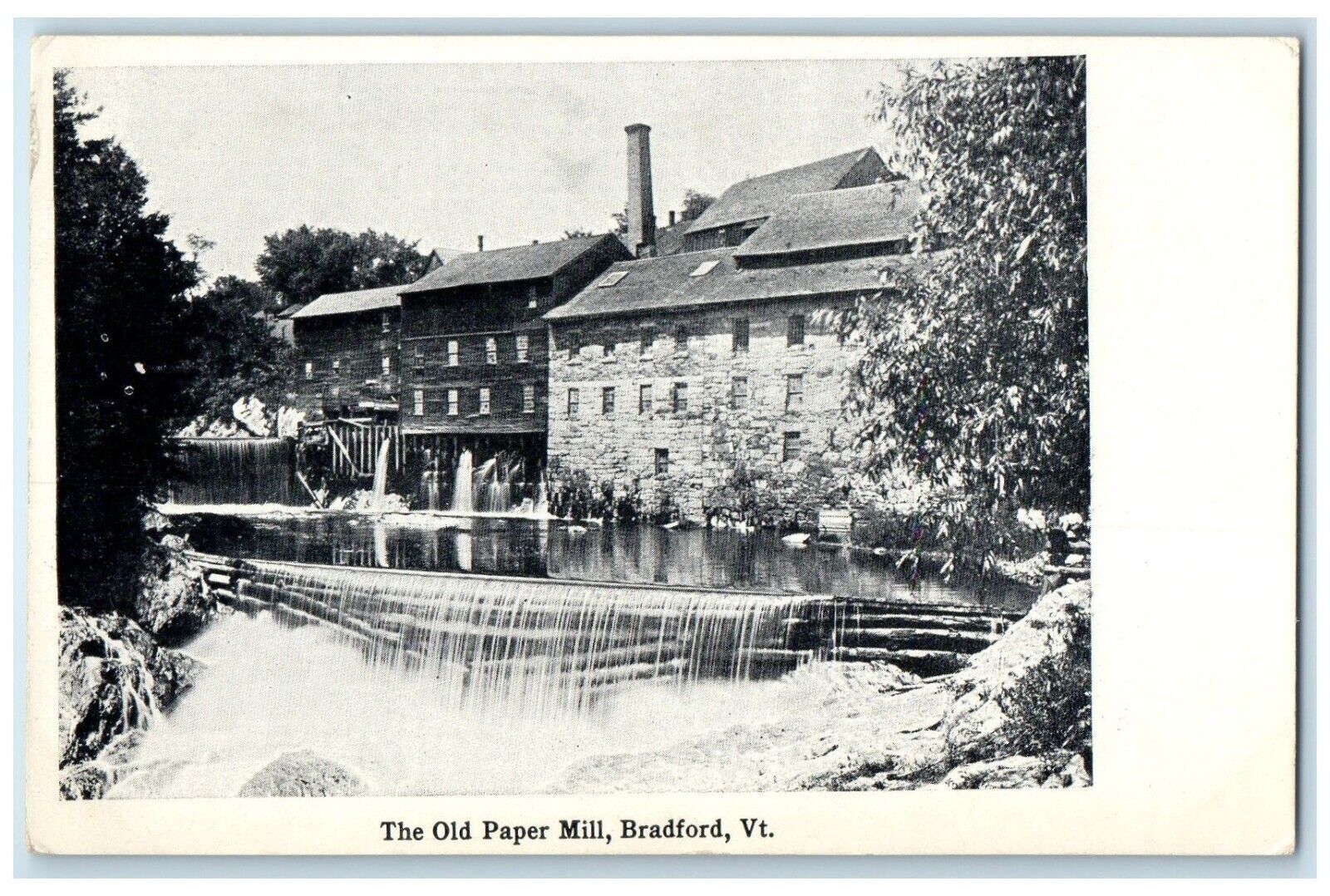 c1905 The Old Paper Mill Waterfall Bradford Vermont VT Unposted Antique Postcard