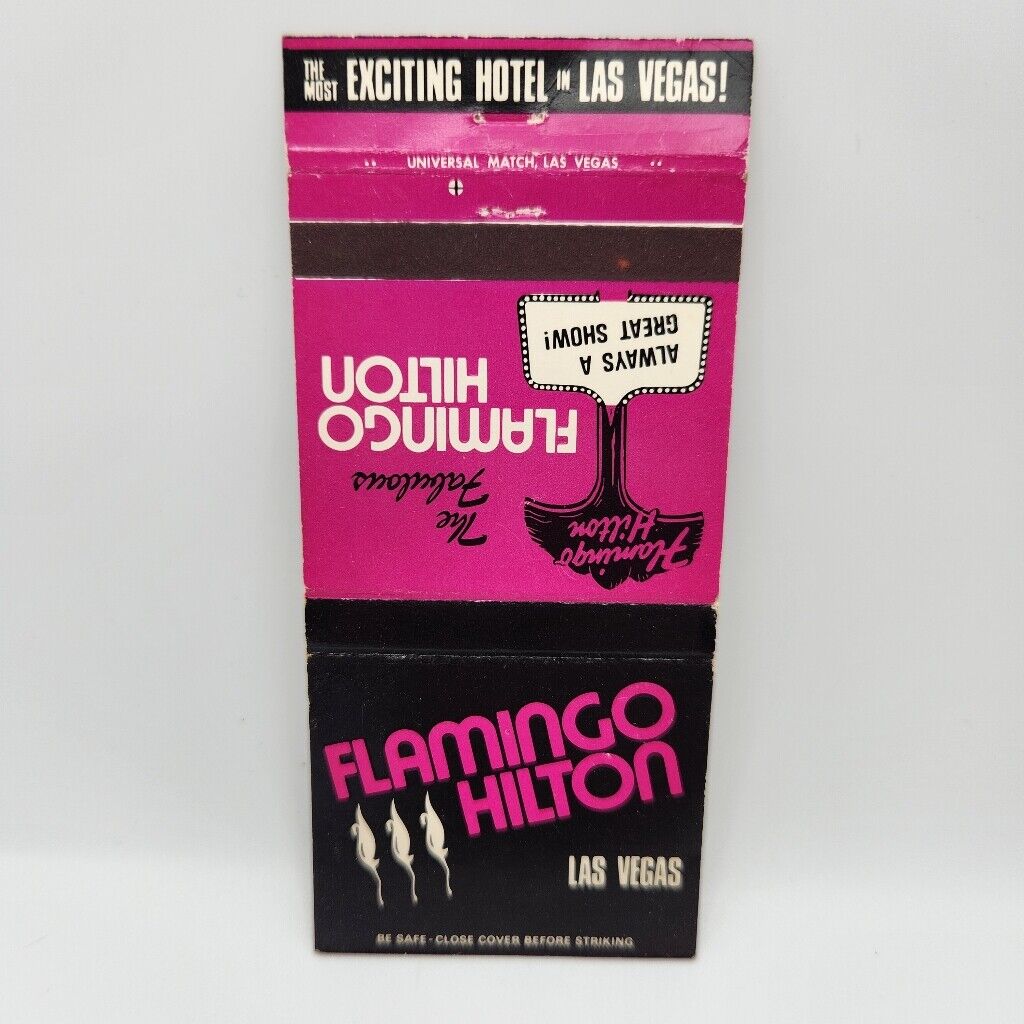 Vintage Matchbook Flamingo Hilton Casino Las Vegas 1970s 1980s Collectible