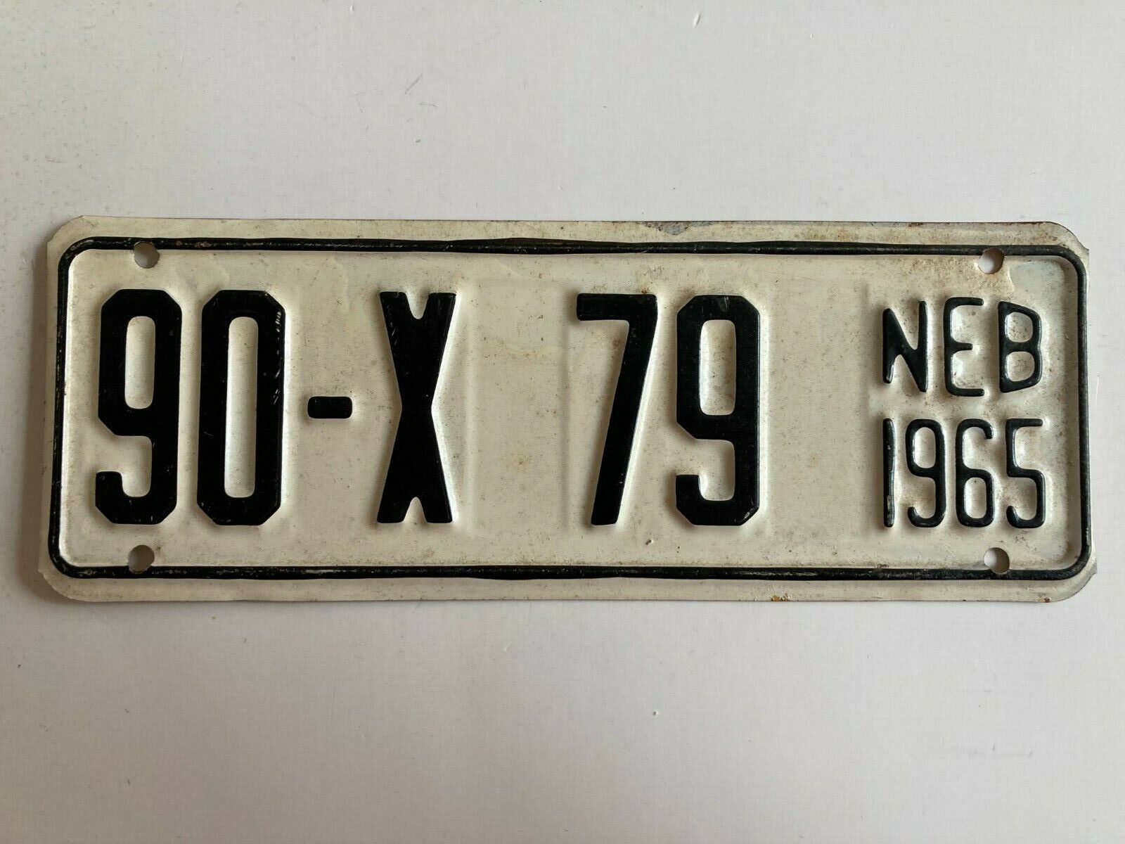 1965 Nebraska License Plate Trailer Small Size All Original RARE County #90
