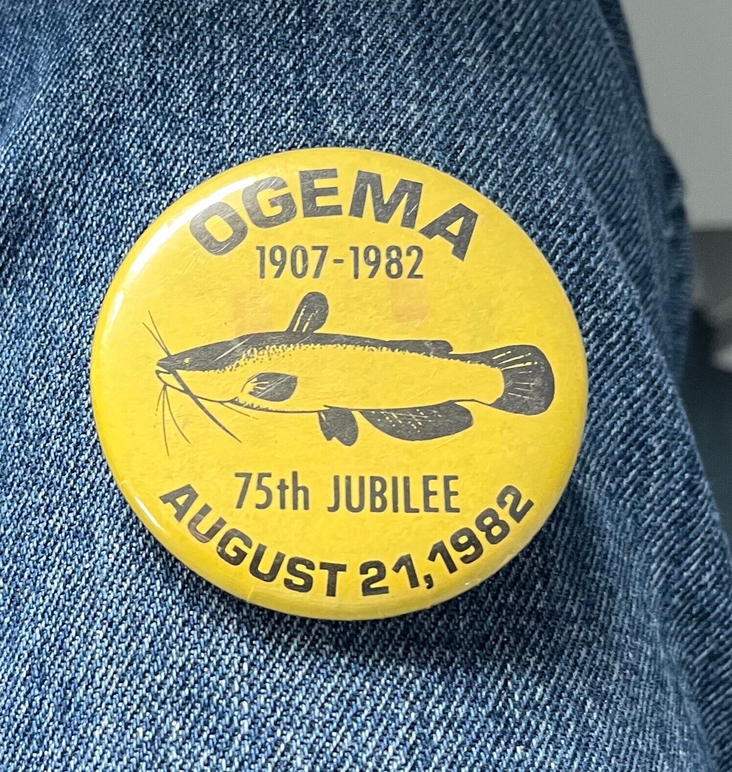 1907-1982 Ogema, Wi. 75th Jubilee Catfish Fishing 2 1/4\