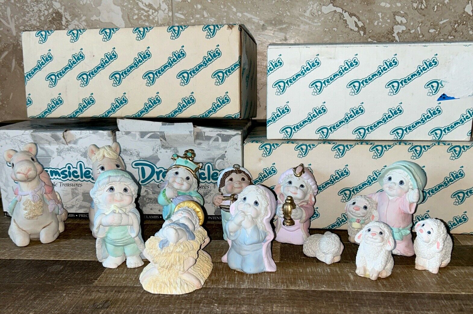 Vtg Dreamsicles Figurines Lot/12 Holy Family, Animals 3 Wise Men