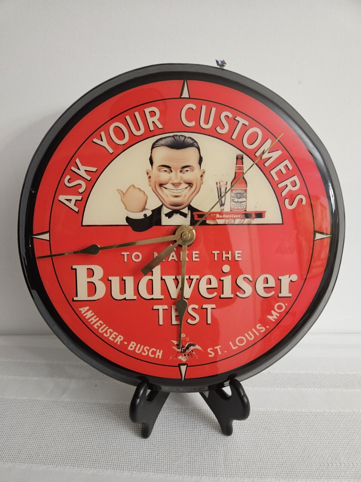 Budweiser Test Wall Clock 10 5/8\