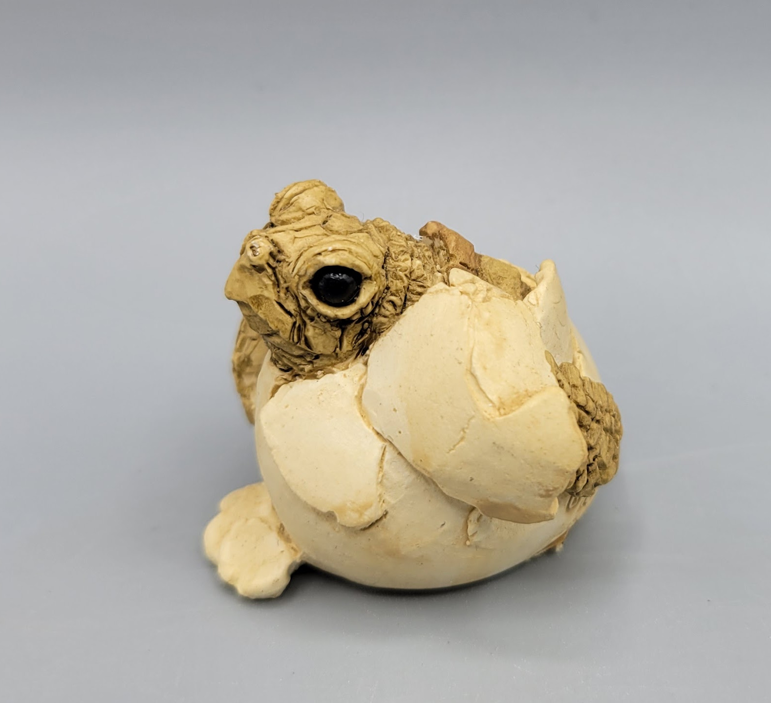 Vintage 1990 Miller UDC Stone Critter Littles Sea Turtle Figurine Egg Hatchling