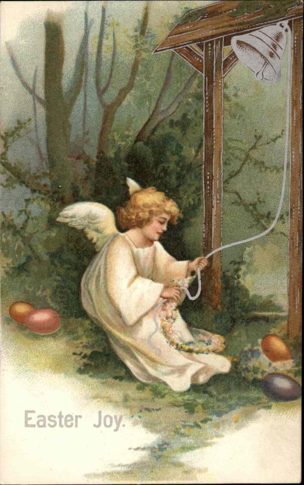 Easter Angel Rings Bell Misch & Co Easter Chimes Series c1900s-10s Postcard