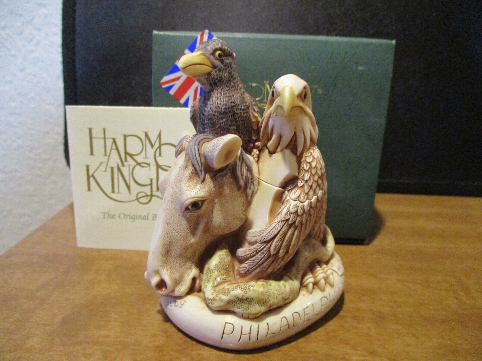 Harmony Kingdom Let Freedom Ring V1 Philly Evt Pc Horse Eagle Raven SGN RARE 500