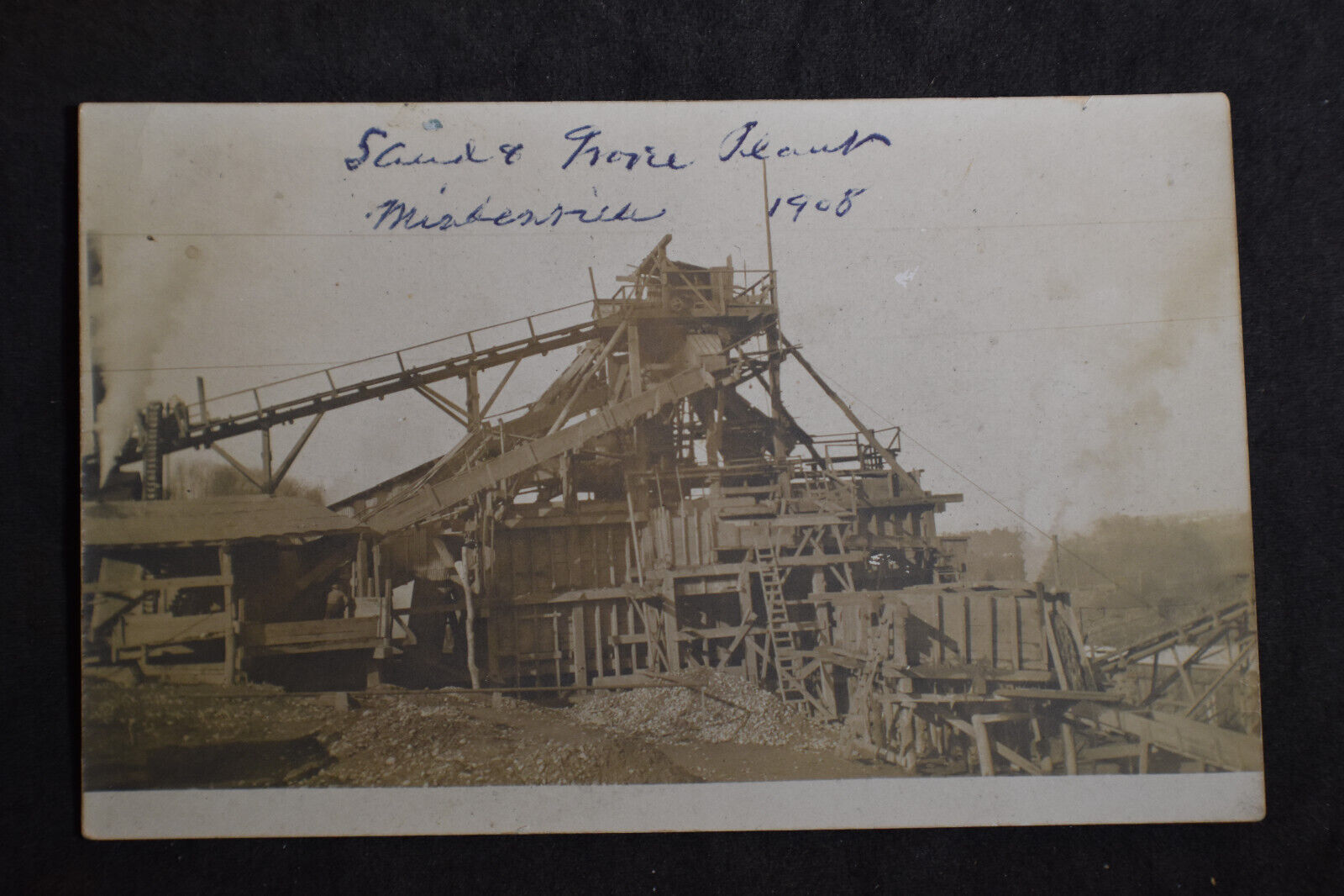 RPPC 1908 Sand and Gravel Pit Mindenville NY Postcard