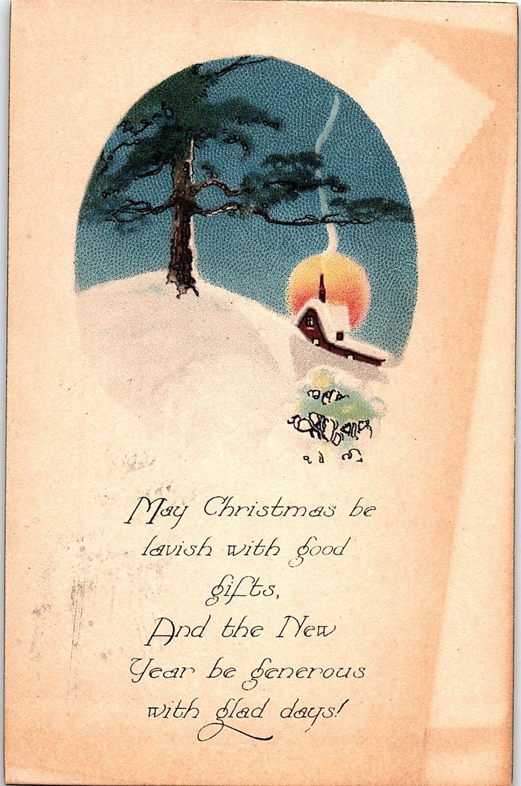 1927 CHRISTMAS GREETING WHEAT RIDGE LUTHERAN SANITARIUM NEBRASKA POSTCARD 41-19