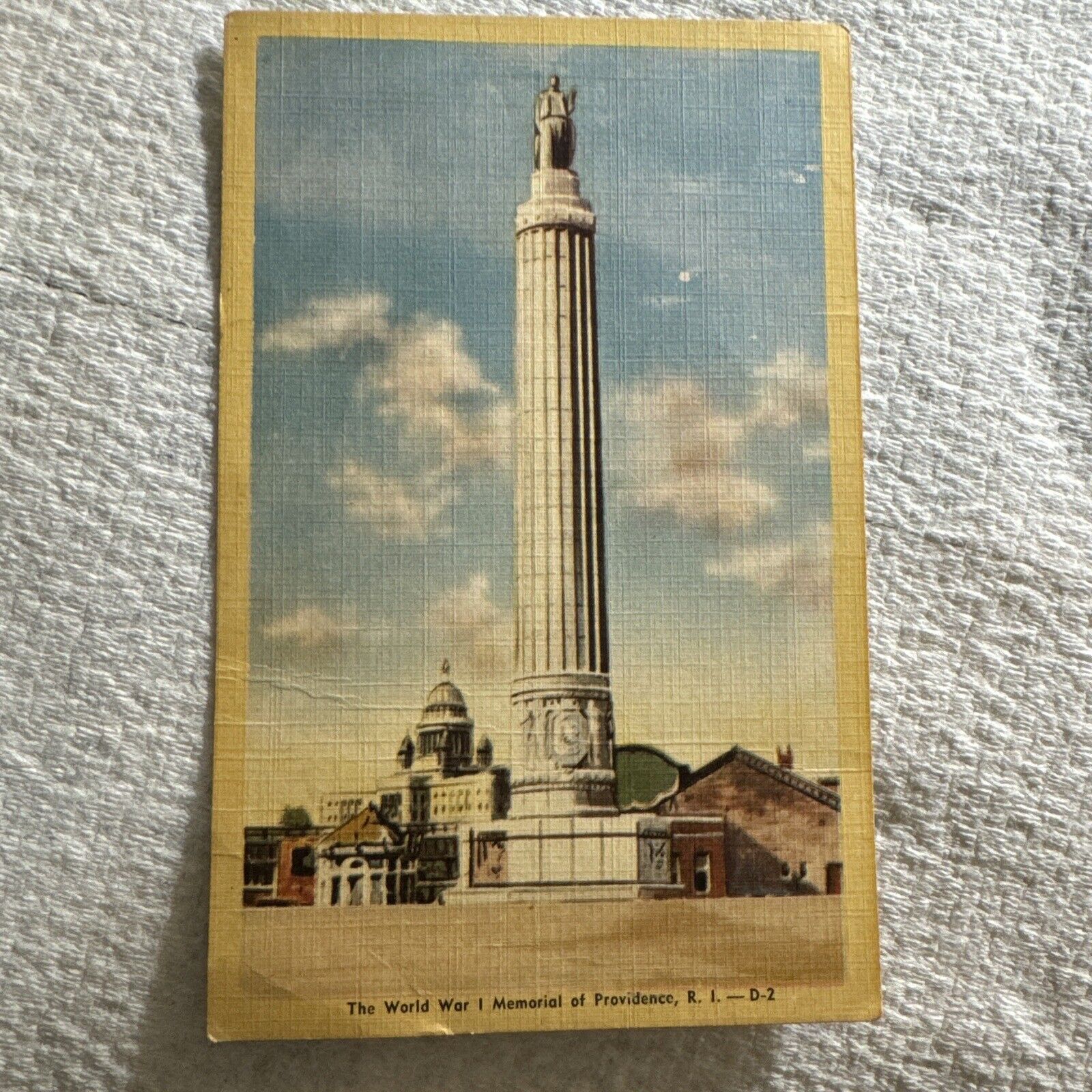 War Memorial Monument Providence Rhode Island RI Postcard